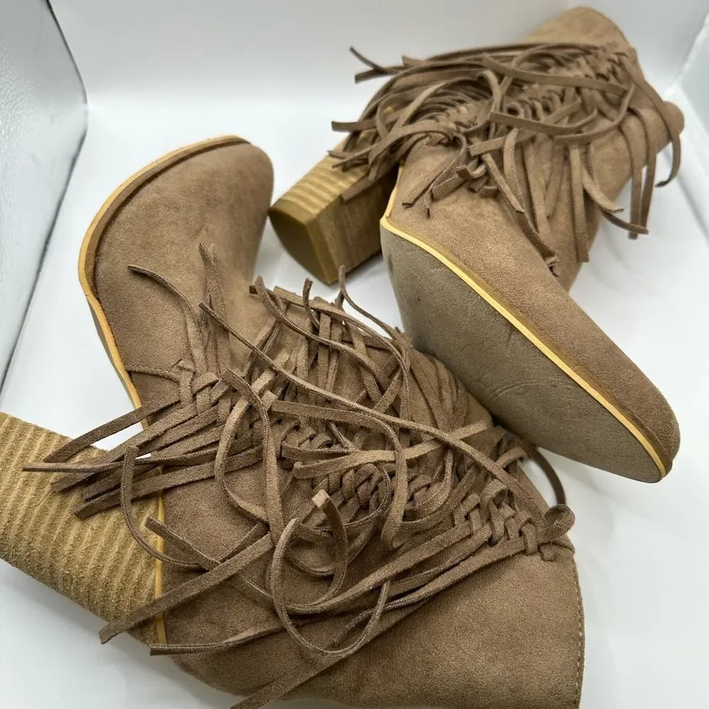 Beast Fashion Fringe Ankle Boot Size 7